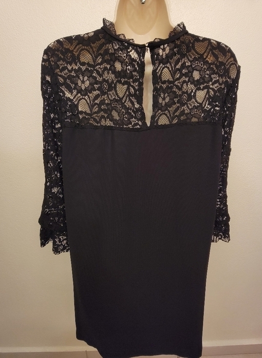 Zara Little Black Dress with Lace Trim - Picture 3 of 4